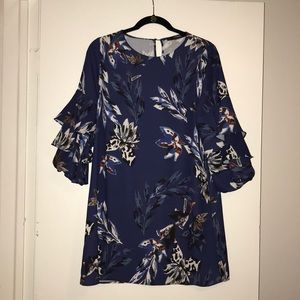 Navy Floral Print Zara Dress